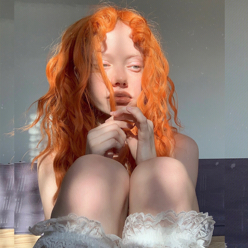 Halloween Pumpkin Little Devil Dirty Orange European and American Style Wool Curly Hair Color High-Temperature Fiber Realistic Wig Halloween Pumpkin Little Devil Dirty Orange European and American Style Wool Curly Hair Color High-Temperature Fiber Realistic Wig