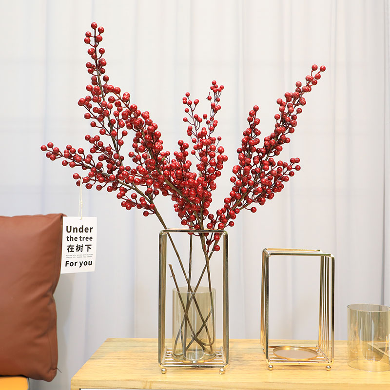 Designers recommend light luxury minimal metal frame vase Living room desktop gold flower decoration dining table fittings