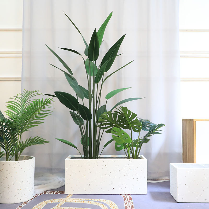 Versatile Rectangular Cement Pot for Villa Artificial Plants, Balcony Decoration, Outdoor Greenery Landscaping, Creative Flower Pot