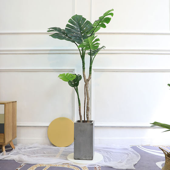Simulation turtle back leaf plant potted Nordic tropical landscape fake green plant ins wind decoration indoor floor decoration