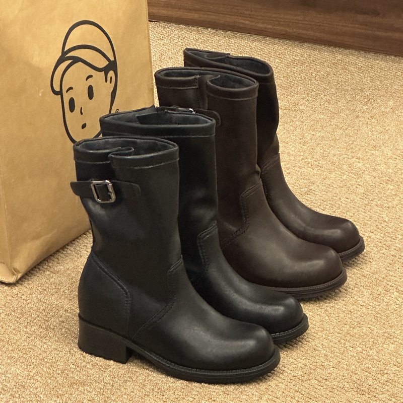 Late Night Orchid • 8cm Internal Height Increase, Chunky Heel, Round Toe, Trendy Classic Fashion Hot-Selling Versatile French-Style Ankle Boots Late Night Orchid • 8cm Internal Height Increase, Chunky Heel, Round Toe, Trendy Classic Fashion Hot-Selling Versatile French-Style Ankle Boots