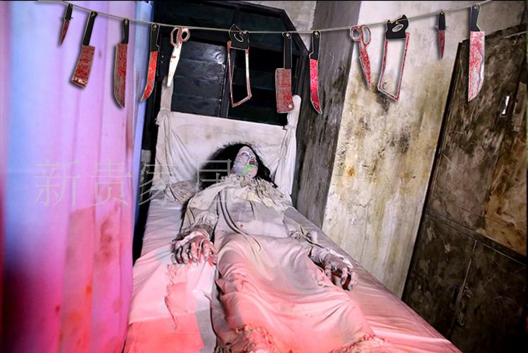 Ngôi nhà ma ám Halloween Bar Terror Scary Tricks Hiệu suất Đạo cụ Trang web Sắp xếp Trang phục Phụ kiện Hoa dao - Sản phẩm Đảng / Magic / Hiệu suất đồ hoá trang noel