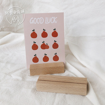 Agan grocery store) card wooden clip business card storage box card base wooden photo clip