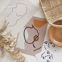 Agan grocery store) ins decorative cards wall stickers cafe decoration card lines hand-painted small posters