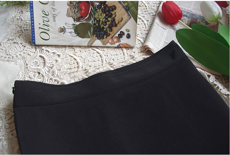Hàn quốc phiên bản của mùa thu và mùa đông mới nữ phù hợp với sinh viên chic cao eo tươi phần dài váy trên đầu gối hoang dã Một từ váy chân váy đuôi cá dài qua gối