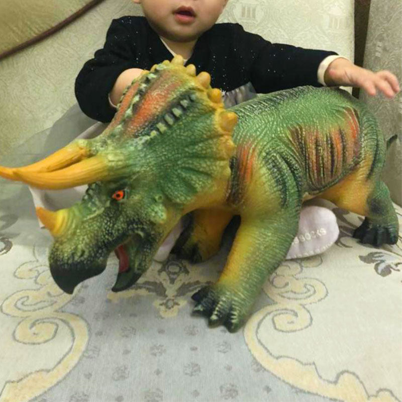 Oversized Triceratops dinosaur toy simulation animal set soft rubber model boy child baby birthday gift