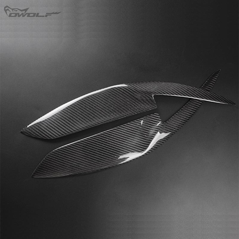 Carola Carbon fiber light eyebrow headlights trim with a pair of mounted back sticker 3M glue-Taobao