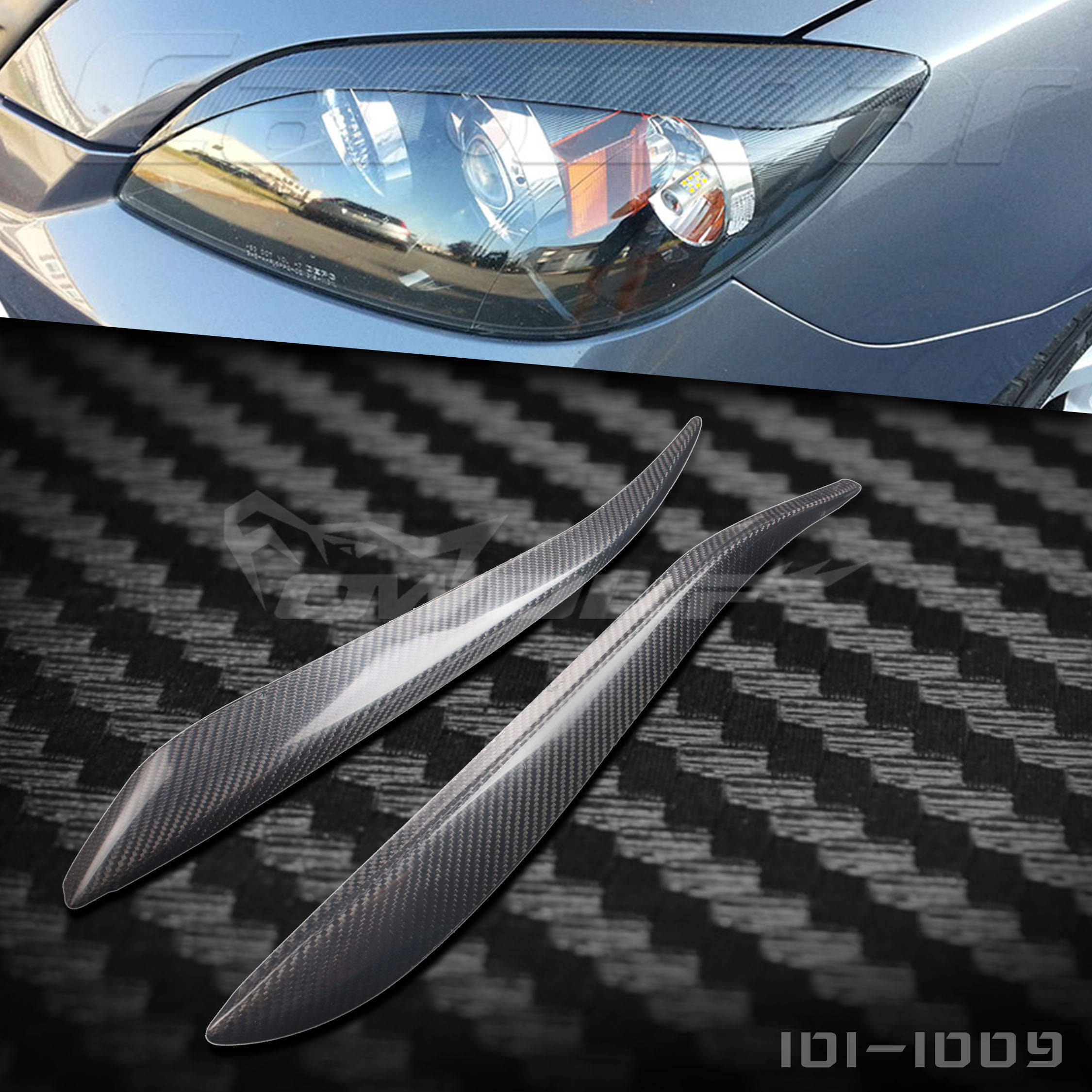 08 Two-compartment imported Mazda3 Carbon fiber lamp eyebrow horse 3 M3 modified lamp eyebrow triple light eyebrow