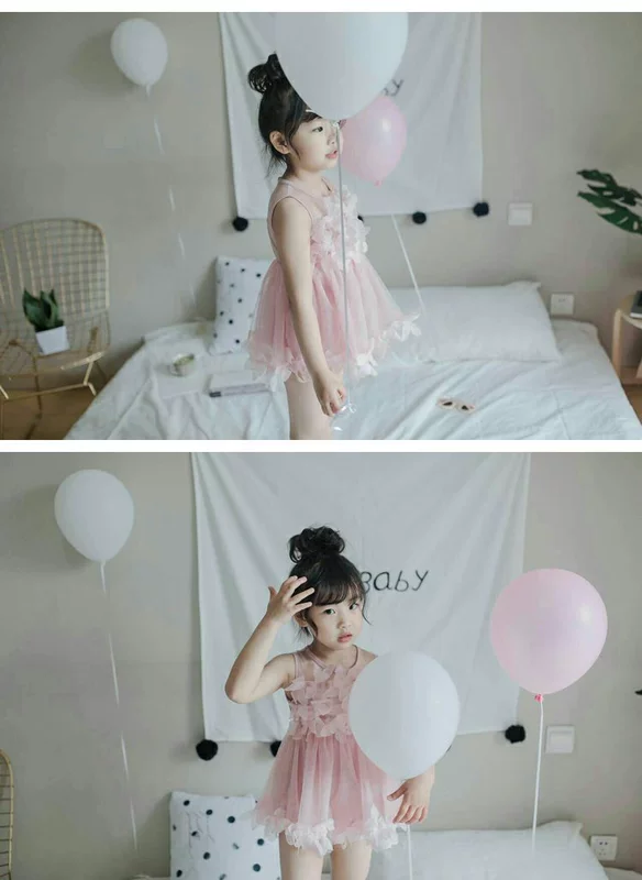 Áo tắm cho nữ lớn trẻ em Bộ đồ công chúa bảo thủ liền kề bikini Quần áo chống nắng cho bé gái Hàn Quốc