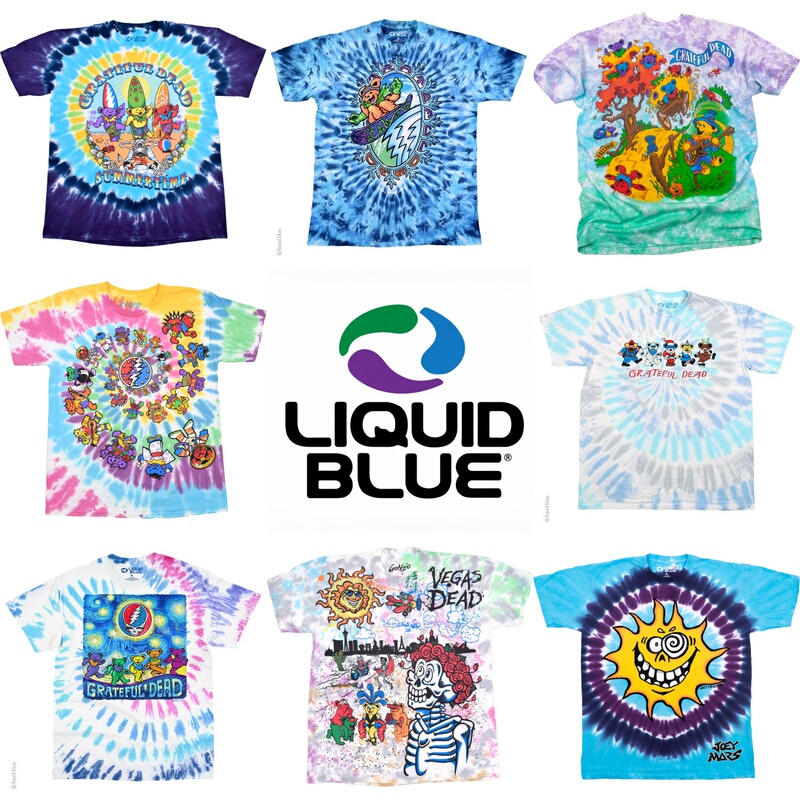 Liquid Blue Gratefuldead Tie-Dye Short-Sleeved Pure Cotton T-Shirt Imported from the United States Liquid Blue Gratefuldead Tie-Dye Short-Sleeved Pure Cotton T-Shirt Imported from the United States