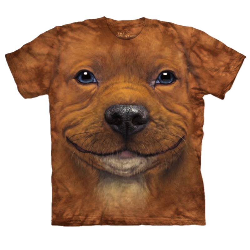 Mỹ The Mountain puppy in bông 3D vòng cổ đáy áo sơ mi couple t-shirt in ấn triều thương hiệu ngắn tay áo