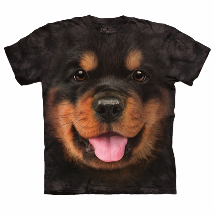 Mỹ The Mountain puppy in bông 3D vòng cổ đáy áo sơ mi couple t-shirt in ấn triều thương hiệu ngắn tay áo