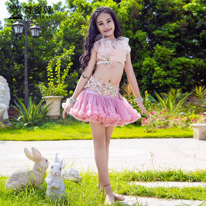 Dance wing children belly dance performance dress 2019 new short skirt suit Oriental dance fairy RT316