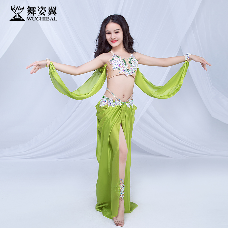 Dancing Pose Wing Children Belly Dance Performance Clothing 2019 New long skirts Less children to perform Skill Suits Winter 509-Taobao