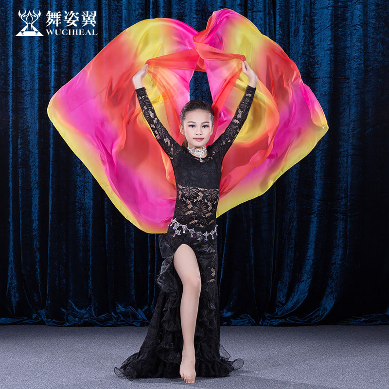 Dance Posture Wing Simulation Silk Belly Dance Scarf Hand ThrowIng Colorful Children's Oriental Dance SJ005