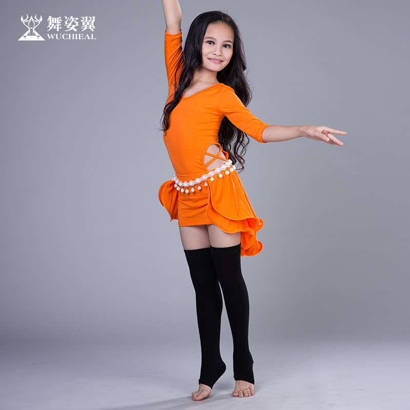 Dance wing children's belly dance practice clothes 2017 new children's clothing practice dance performance clothes autumn and winter 197