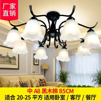 European wrought iron 3 chandelier small living room dining room lamp idyllic simple American lamp bedroom Iron 6 head ceiling lamp