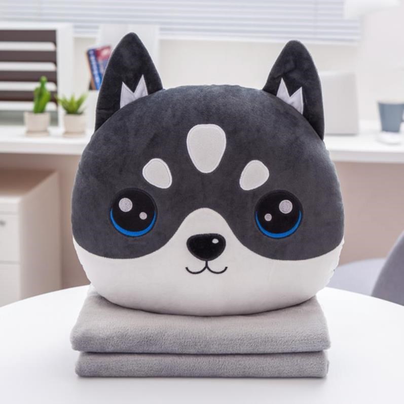 Dual-use cuddle to be used in the living room car pillow sofa Hassergei blankets dragon cat lunchtime summer cute ins