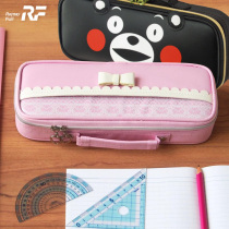 Japan RAYMAY Fujii leather large capacity pen bag with pen plug FSB122 multi-function storage stationery box