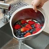 *Красивая маленькая тетя* Сливная корзина из нержавеющей стали 304, многофункциональный артефакт для мытья риса, сито для мытья риса, терка для овощей