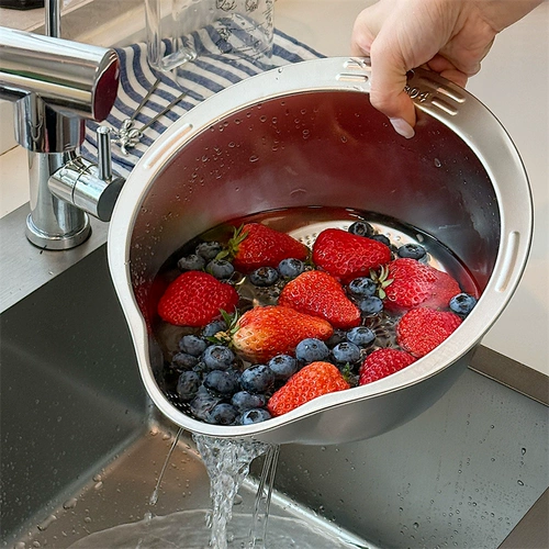 *Красивая маленькая тетя* Сливная корзина из нержавеющей стали 304, многофункциональный артефакт для мытья риса, сито для мытья риса, терка для овощей