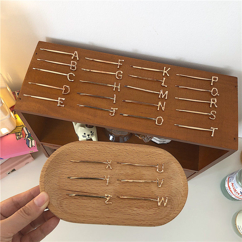 *Pretty Little Aunt * English Alphabet Hairpin Clips Teenage clip Clip Head Accessories Hair Clip clip minimalist around the sea