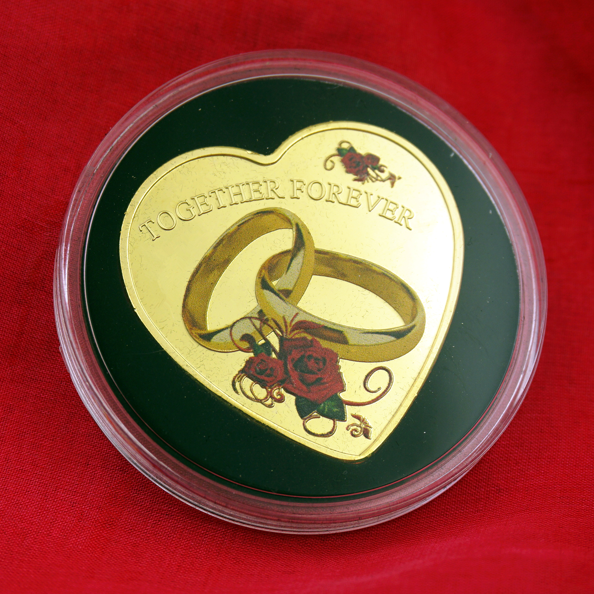 Niue Coin Love Heart-shaped Commemorative Coin Love Commemorative Coin Love Gold Coins Marriage Heart-shaped Pair of Wish Gold Coins-Taobao