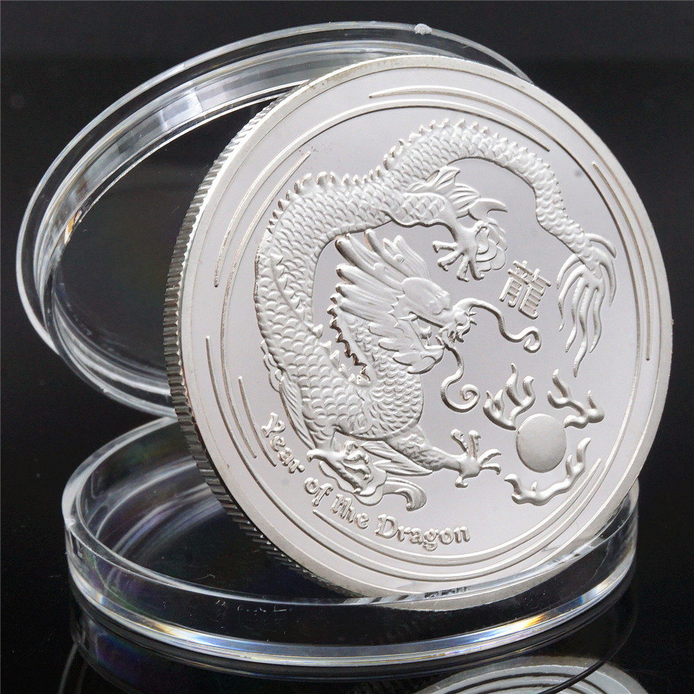 Oceania Island Nation Tuvalu Commemorative Coin China 2012 Zodiac Zodiac Commemorative Coins With Chinese Dragon Word Coins