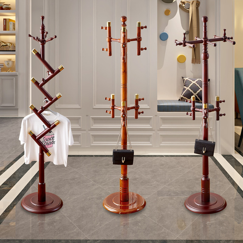 Solid wood coat rack bedroom floor-to-ceiling net red hanging hanger European-style branch creative entrance hall single pole hanging hanger