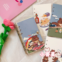 Korean ins simple style Gummy bear loose-leaf notebook A6 grid notebook Student travel diary
