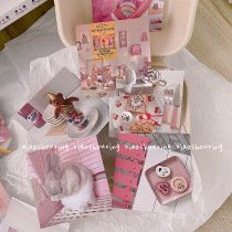Homemade pink warm color feeling will bring happiness to everyone small card postcards 9 into the desk