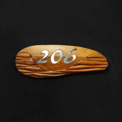 Wooden embossed sign Hotel B & B room door number custom creative room Brand solid wood sign customization