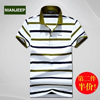 NIANJEEP Jeep Lá Chắn t-shirt nam ngắn tay kinh doanh bình thường cotton 2017 mùa hè người đàn ông mới của polo áo sơ mi áo thun có cổ