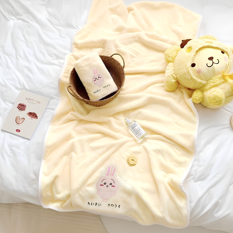 [Upgraded and Thickened] Chiikawa Bath Towel Hair Drying Cap Usagi Jiyi Xiaoba Absorbent for Adults and Students