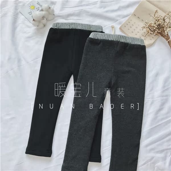 Mùa đông 2018 mới cho trẻ em ren hoang dã với quần legging nhung ấm áp Quần dài bé gái Hàn Quốc mặc đồ bộ cho bé gái