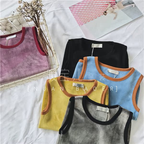 Mùa đông 2018 nhung mới hai mặt cộng với áo nhung ấm áp trẻ em nhỏ vest trẻ em Hàn Quốc quan ao tre em