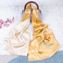 Shu Embroidery Handmade Embroidery Silk Scarves Scarf Chengdu Souvenir China Wind Mulberry Silk Genuine Silk Abroad For Old Foreign Gifts