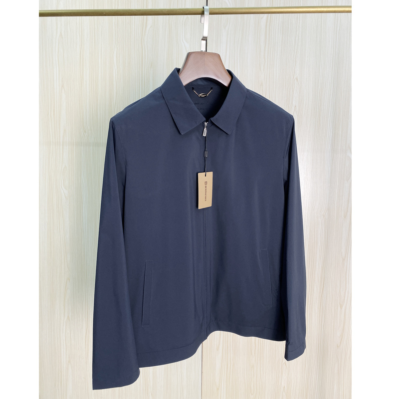 Bosssunwen High-End Business Casual Lapel Executive Jacket Autumn Thin Short Coat for Men Bosssunwen High-End Business Casual Lapel Executive Jacket Autumn Thin Short Coat for Men