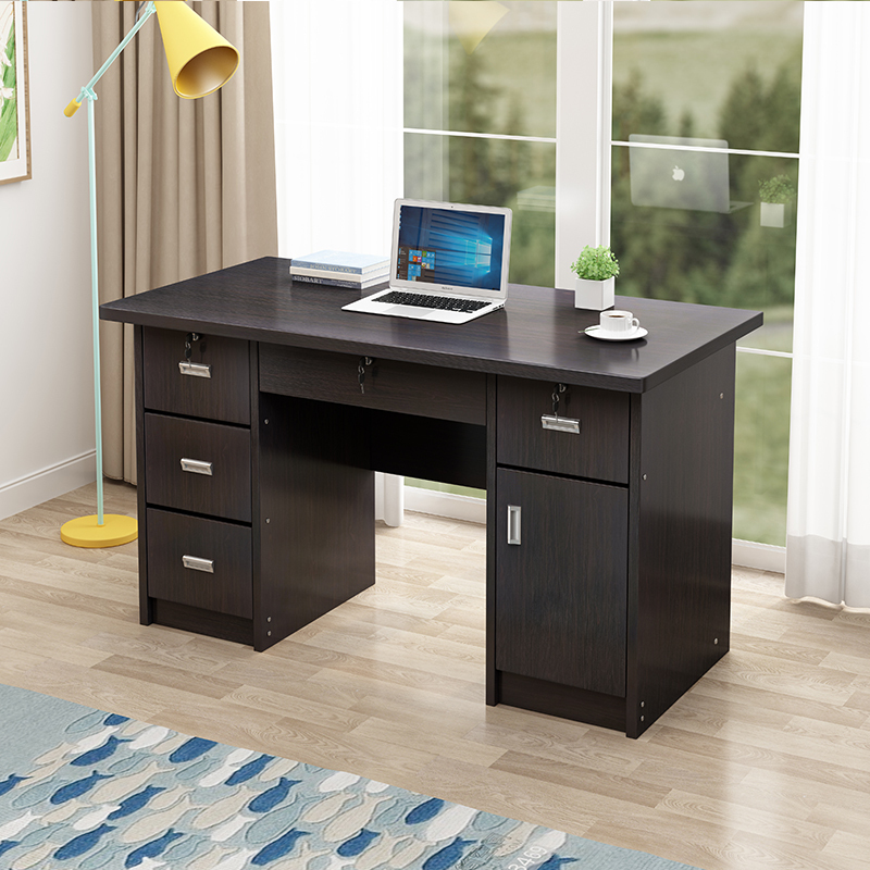 Computer Desk Desktop for Home Use 1.4m Office Desk Writing Desk Simple Modern Economical with Drawers and Lock