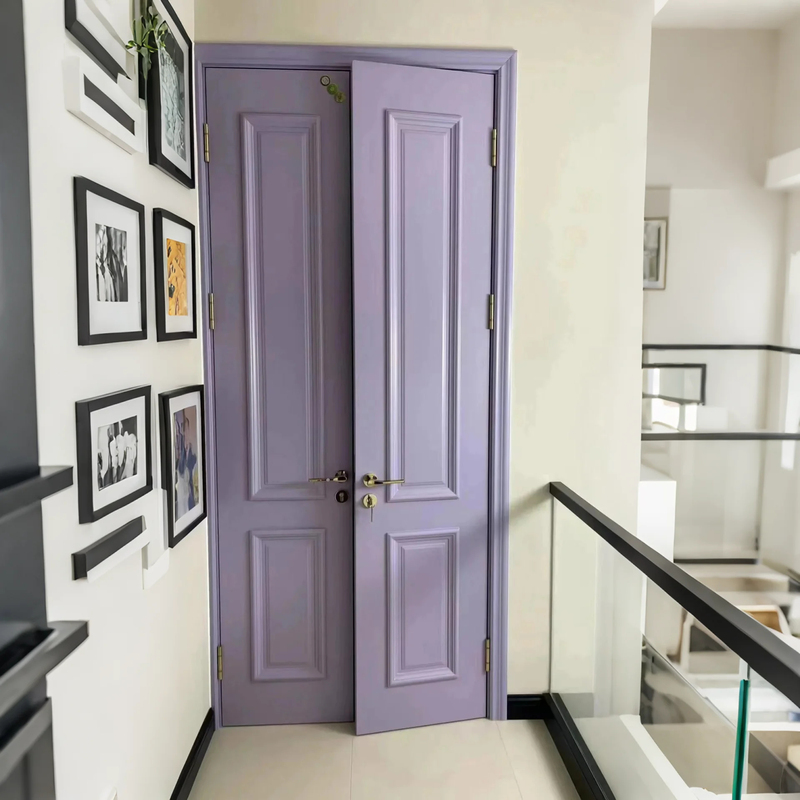 Double-Door Small Doorway Bedroom Door 1m Interior Door Vintage Internet-Famous Flat Door Small Apartment Extremely Narrow Side-By-Side Door