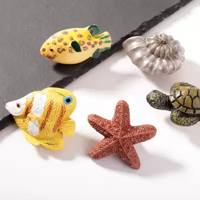 Cartoon marine resin handle Mediterranean idyllic marine wind wardrobe shoe cabinet door drawer children's room small handle