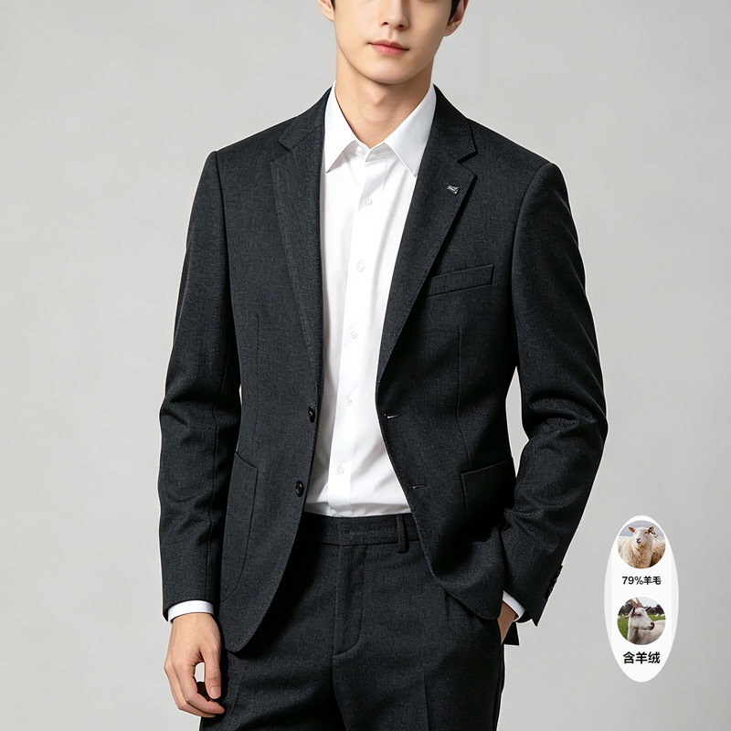 79% Wool + 21% Cashmere ~ Light Luxury Hot Item ~ Autumn and Winter Men's Casual Suit, Business High-End Single Suit Jacket