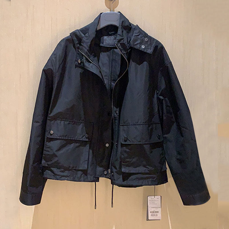 Amasch new women's clothing 2021 spring new all-round hooded tooling short casual trench coat jacket