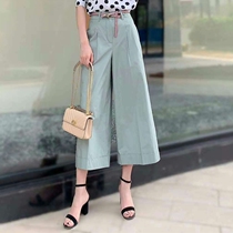 Year Amasch new womens counter 2021 summer thin new high waist ankle-length pants cotton loose wide leg pants