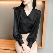 Amarshi New 2021 womens official website domestic chiffon doll V neck long sleeve shirt