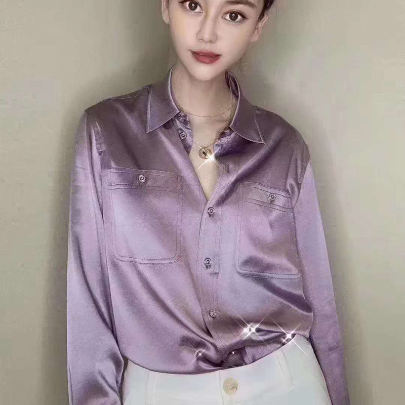 Brother of the Gothic new brand new official web special cabinet 2022 spring women's pocket real silk mulberry silk casual lining woman