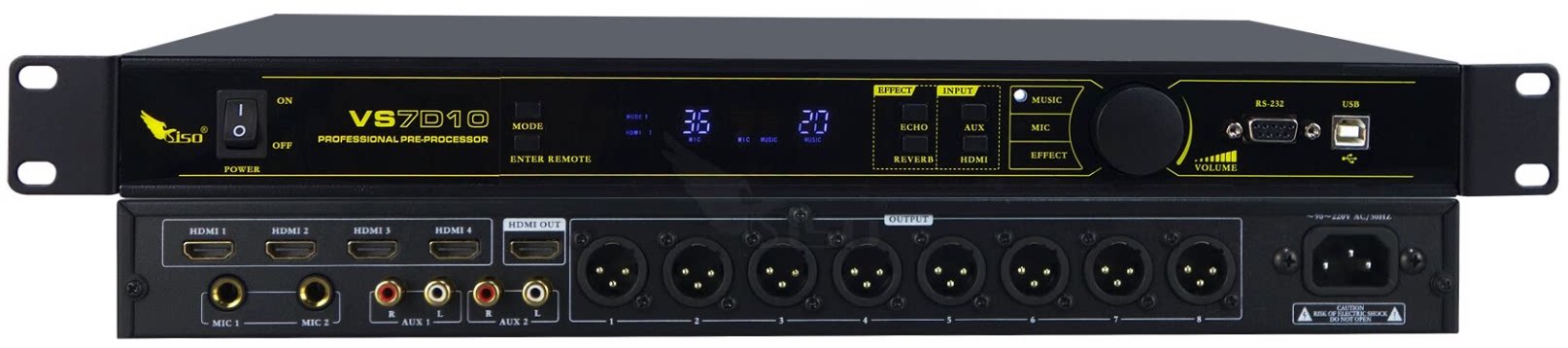 Trappas VS7D10 pre-grade effect processor shadow K integrated KTV stage front stage 7 1 channel effect