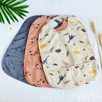 ins Danish mushie purse baby for dinner supplemented with saliva pocket for baby waterproof summer short sleeve sleeveless