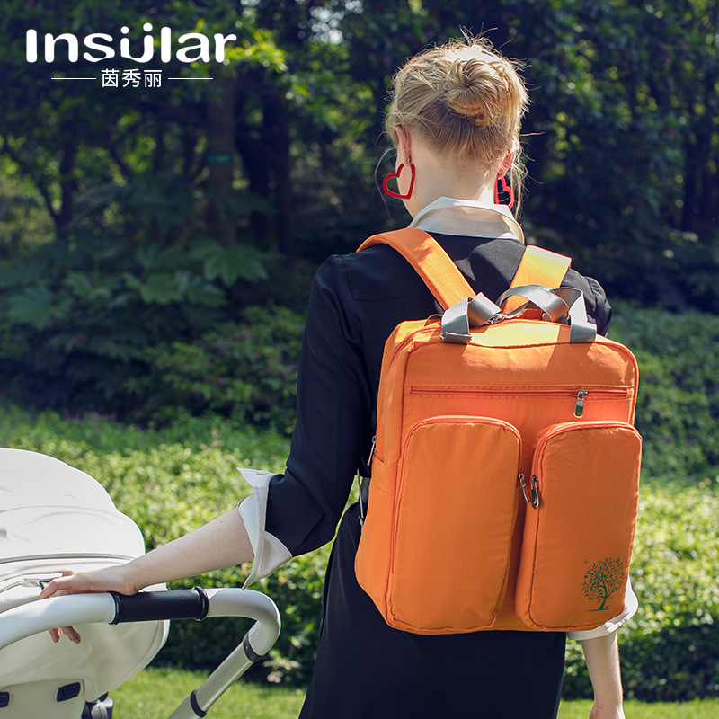 Multifunction mommy bag double shoulder bag large capacity mother and baby bag pregnant woman supplies urine not wet powdered milk bottle portable