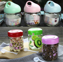 Moisture-proof glass seasoning case Seasoning Tank Seal Tank Kitchen MSG Salt Tank With Lid With Spoon Suit Home